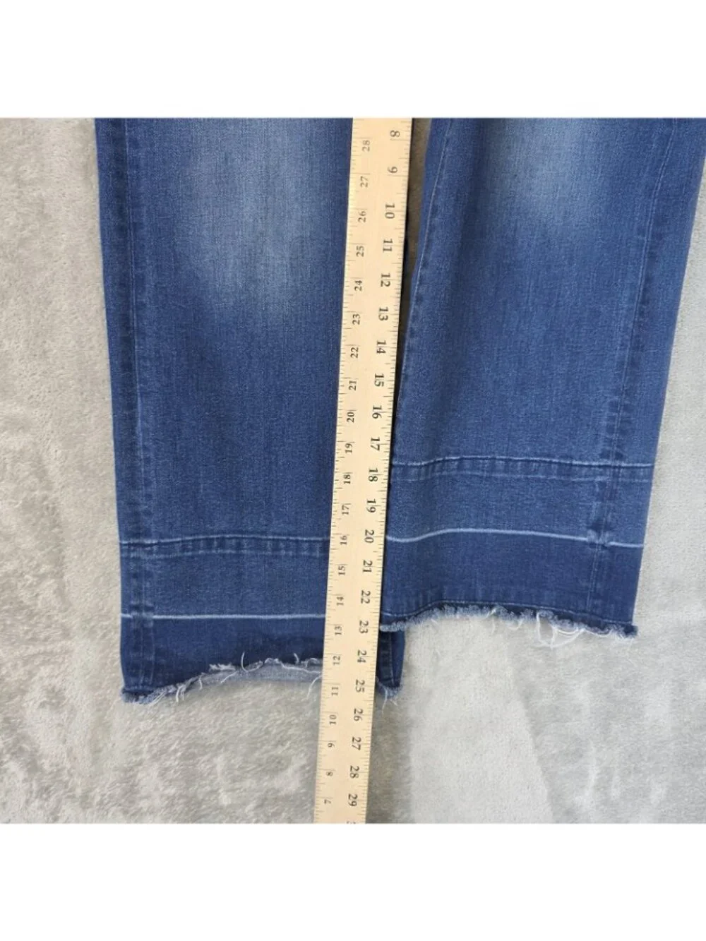 Warp + Weft ICN Incheon Wide Leg Jeans Womens 26 Blue Med Wash High Rise Crop - Picture 14 of 16